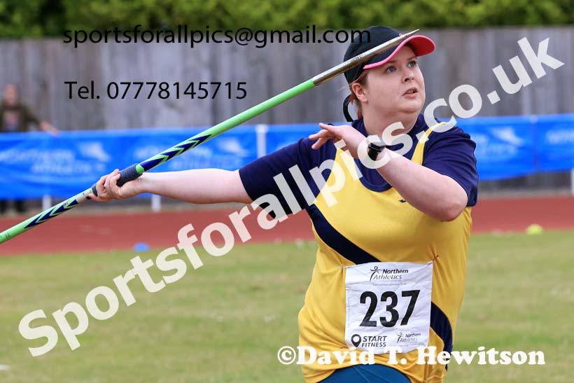 Senior Womens javelin, 2024 Northern Senior and Under-20s Track and Field Champs, Middlesbrough.  Photo: David T. Hewitson/Sports for All Pics